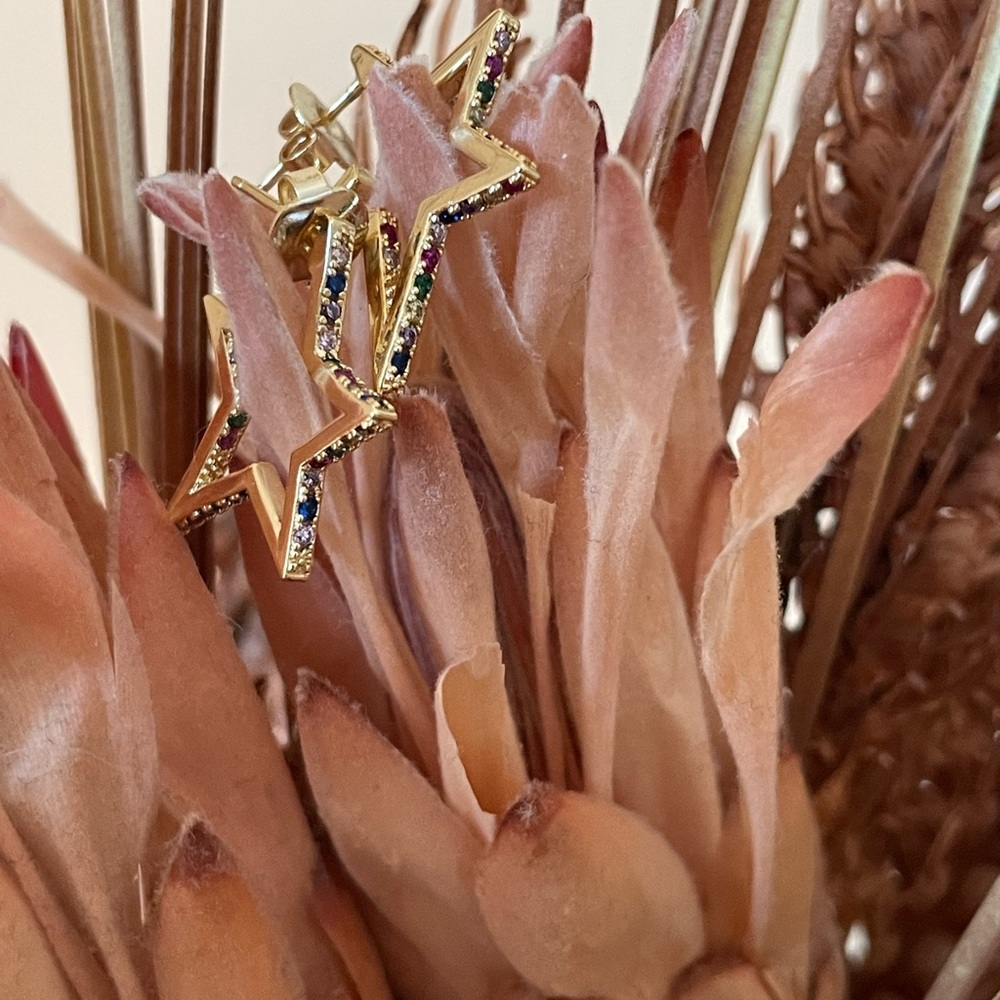Rare Rare Rare Melinda Maria Colorful Gem Star Gold Earrings 💫